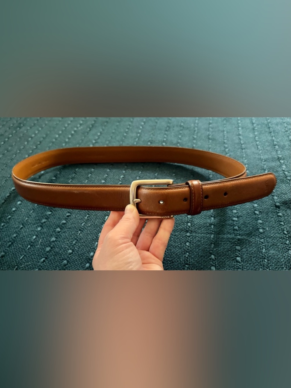 Polo Ralph Lauren Size 36 Brown Leather Belt with Silver Hardware